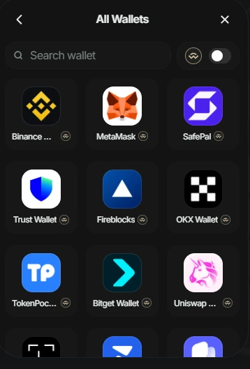 All Wallets list (WalletConnect)