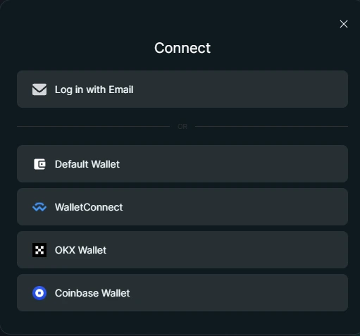 Wallet selection modal