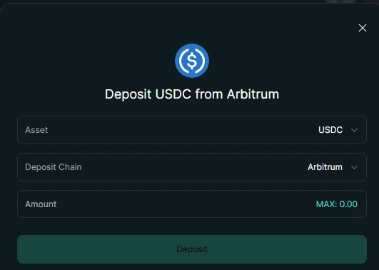 Deposit entry point in the interface